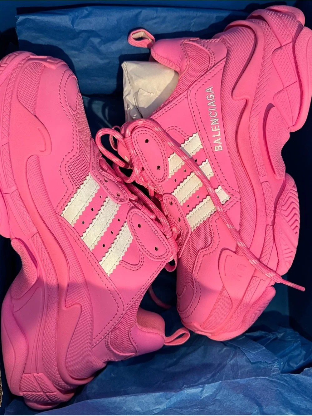 Balenciaga x Adidas Triple S, Bright Pink Women’s Sneakers NWB